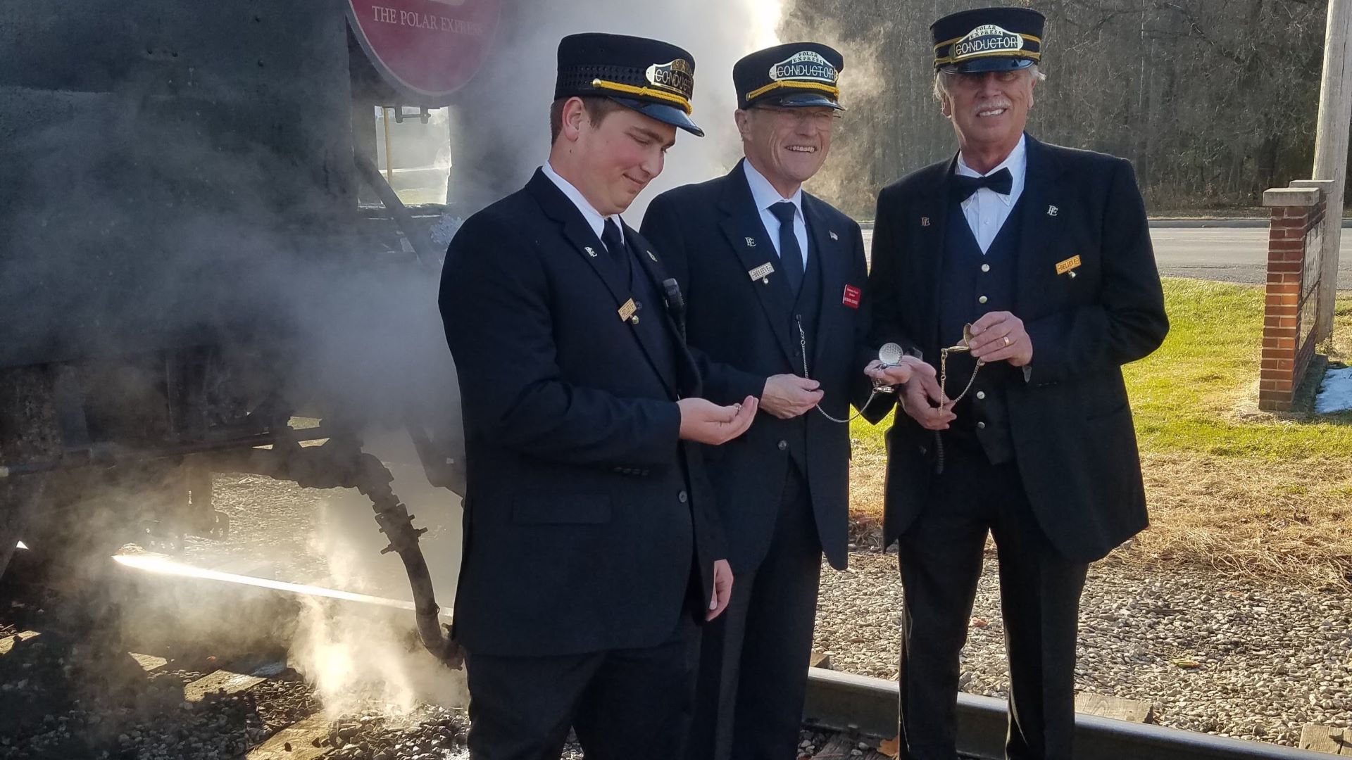 Polar Express Conductors comparing watches